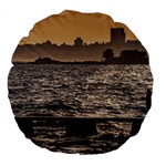 Cityscape Coastal Scene Montevideo Uruguay Large 18  Premium Flano Round Cushions Front