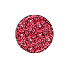 Baatik Red Pattern Hat Clip Ball Marker (10 Pack) by designsbymallika