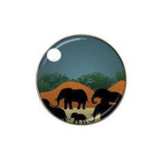 Elephant Family Illustration Hat Clip Ball Marker (10 Pack)