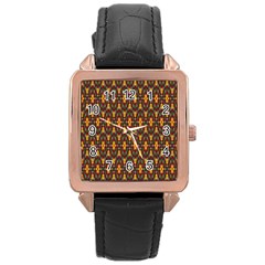 Wqerg Rose Gold Leather Watch  by Sparkle