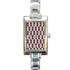 Rosegold Beads Chessboard Rectangle Italian Charm Watch by Sparkle