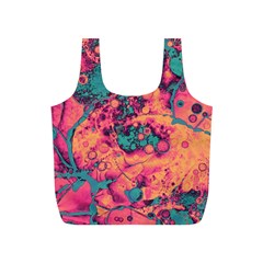 Orange And Turquoise Alcohol Ink  Full Print Recycle Bag (s)