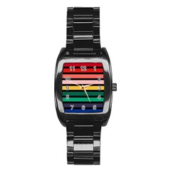 Nine 9 Bar Rainbow Stainless Steel Barrel Watch