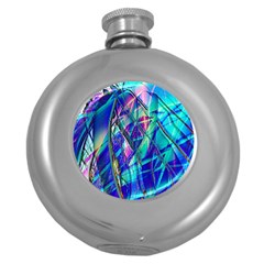 Title Wave, Blue, Crashing, Wave, Natuere, Abstact, File Img 20201219 024243 200 Round Hip Flask (5 Oz) by ScottFreeArt