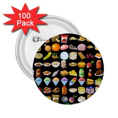 Glitch Glitchen Food Pattern Two 2 25  Buttons (100 Pack)  by WetdryvacsLair