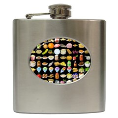 Glitch Glitchen Food Pattern Two Hip Flask (6 Oz) by WetdryvacsLair
