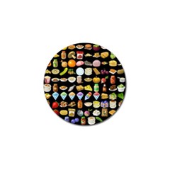 Glitch Glitchen Food Pattern Two Golf Ball Marker by WetdryvacsLair