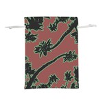 Tropical Style Floral Motif Print Pattern Lightweight Drawstring Pouch (S) Front