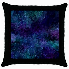 Glassy Melty Abstract Throw Pillow Case (black) by Dazzleway