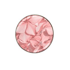 Coral Colored Hortensias Floral Photo Hat Clip Ball Marker