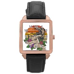 Possum - Mentally Sick Physically Thick Rose Gold Leather Watch  by Valentinaart