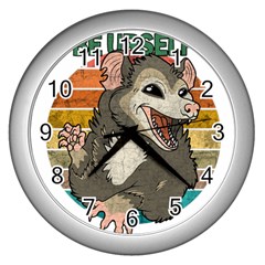 Possum - Be Urself Wall Clock (silver) by Valentinaart