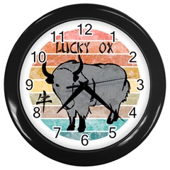 Chinese New Year ¨c Year Of The Ox Wall Clock (black) by Valentinaart