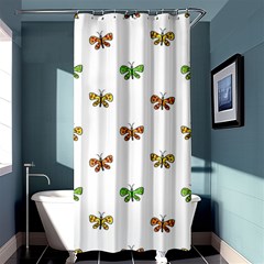 Butterfly Cartoon Drawing Motif  Pattern Shower Curtain 36  X 72  (stall) 