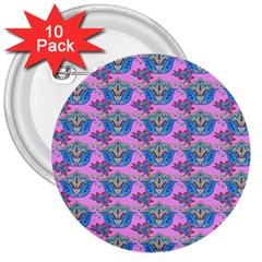 Floral Pattern 3  Buttons (10 Pack)  by Sparkle