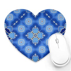 Ornate Blue Heart Mousepads