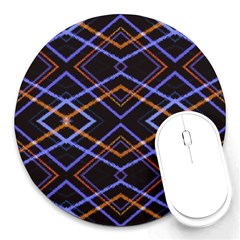 Intersecting Diamonds Motif Print Pattern Round Mousepads by dflcprintsclothing