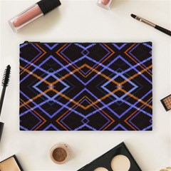 Intersecting Diamonds Motif Print Pattern Cosmetic Bag (large) by dflcprintsclothing