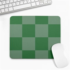 Green Gingham Check Squares Pattern Large Mousepads by yoursparklingshop