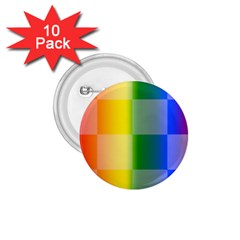 Lgbt Rainbow Buffalo Check Lgbtq Pride Squares Pattern 1 75  Buttons (10 Pack) by yoursparklingshop