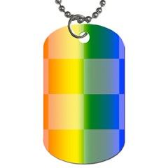 Lgbt Rainbow Buffalo Check Lgbtq Pride Squares Pattern Dog Tag (one Side) by yoursparklingshop