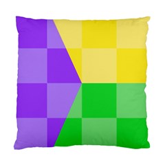 Purple Yellow Green Check Squares Pattern Mardi Gras Standard Cushion Case (one Side) by yoursparklingshop