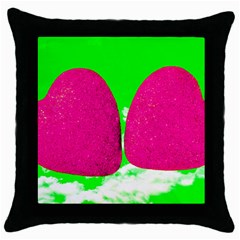 Two Hearts Throw Pillow Case (black) by essentialimage