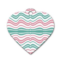 Waving Lines Vivid Pattern Dog Tag Heart (one Side)