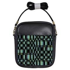 Dark Geometric Pattern Design Girls Sling Bag by dflcprintsclothing