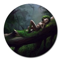 Wooden Child Resting On A Tree From Fonebook Round Mousepads