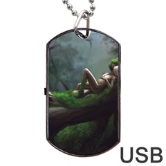 Wooden Child Resting On A Tree From Fonebook Dog Tag Usb Flash (two Sides) by 2853937