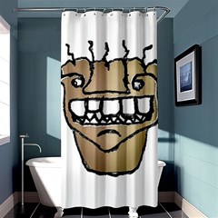 Sketchy Monster Head Drawing Shower Curtain 36  X 72  (stall) 