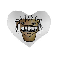 Sketchy Monster Head Drawing Standard 16  Premium Heart Shape Cushions by dflcprintsclothing