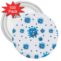 Illustrations Virus Corona Covid Infection 3  Buttons (100 Pack)  by Dutashop