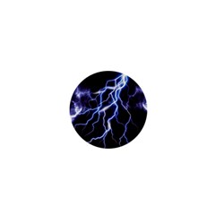 Blue Thunder At Night, Colorful Lightning Graphic 1  Mini Magnets by picsaspassion