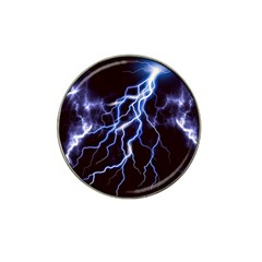 Blue Thunder At Night, Colorful Lightning Graphic Hat Clip Ball Marker (10 Pack) by picsaspassion