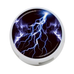 Blue Thunder At Night, Colorful Lightning Graphic 4-port Usb Hub (one Side) by picsaspassion