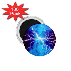 Blue Lightning Thunder At Night, Graphic Art 3 1 75  Magnets (100 Pack)  by picsaspassion