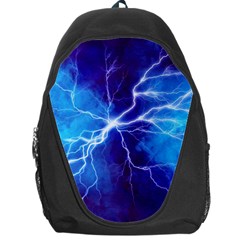 Blue Thunder Lightning At Night, Graphic Art Backpack Bag by picsaspassion