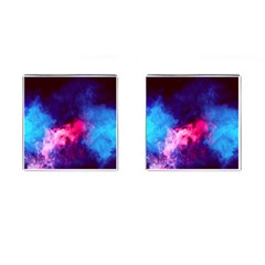 Colorful Pink And Blue Disco Smoke - Mist, Digital Art Cufflinks (square) by picsaspassion