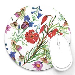 Summer Flowers Round Mousepads by goljakoff