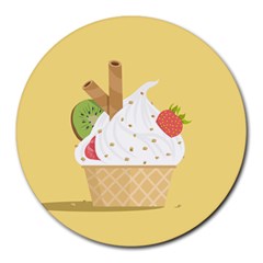 Ice Cream Dessert Summer Round Mousepads by Dutashop