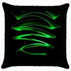 Green Light Painting Zig-zag Throw Pillow Case (black) by Dutashop