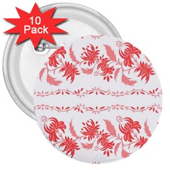 Folk Ornament 3  Buttons (10 Pack)  by Eskimos