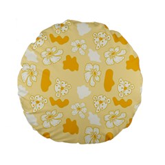 Abstract Daisy Standard 15  Premium Flano Round Cushions by Eskimos