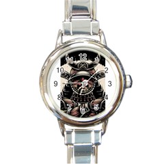 Samurai Oni Mask Round Italian Charm Watch by Saga96