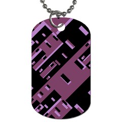 Dark Geometric Shapes Print Pattern Dog Tag (two Sides)