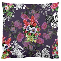 Purple Flowers Large Flano Cushion Case (two Sides) by goljakoff