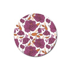 Pink Flowers Magnet 3  (round) by goljakoff