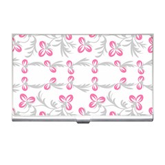 Pink Folk Flowers Business Card Holder by Eskimos